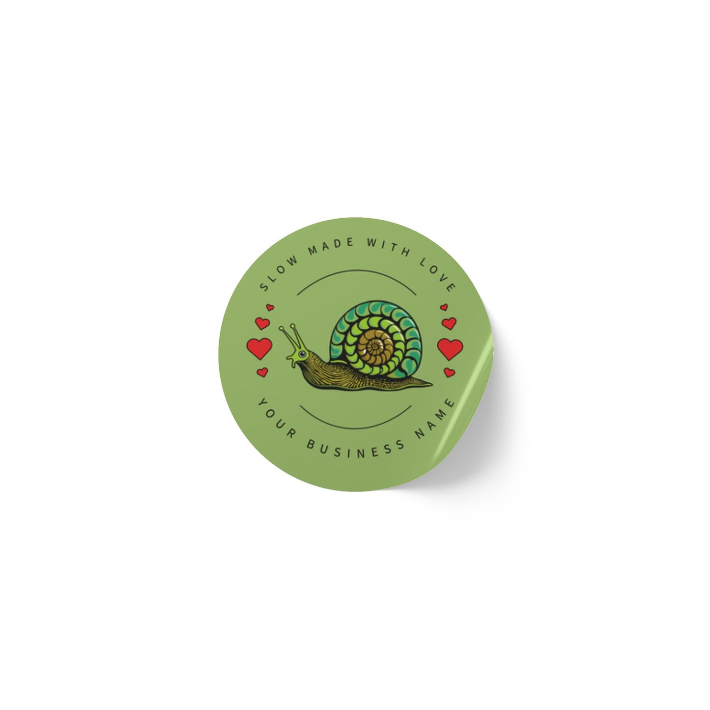 “Slow Made with Love” Custom Snail Sticker Roll