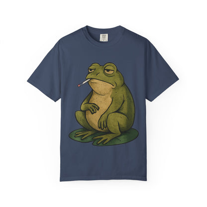 “Long Frog Day” – Grumpy Frog Smoking T-Shirt