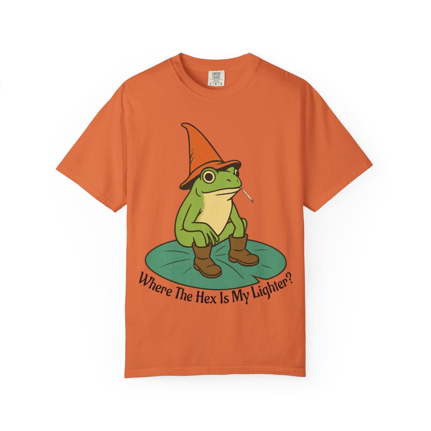 "Where the Hex is My Lighter?" – Wizard Frog Lilypad Tee