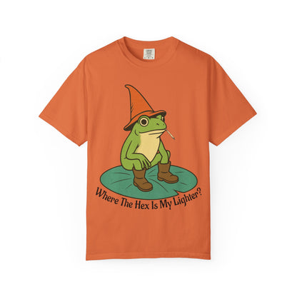 "Where the Hex is My Lighter?" – Wizard Frog Lilypad Tee
