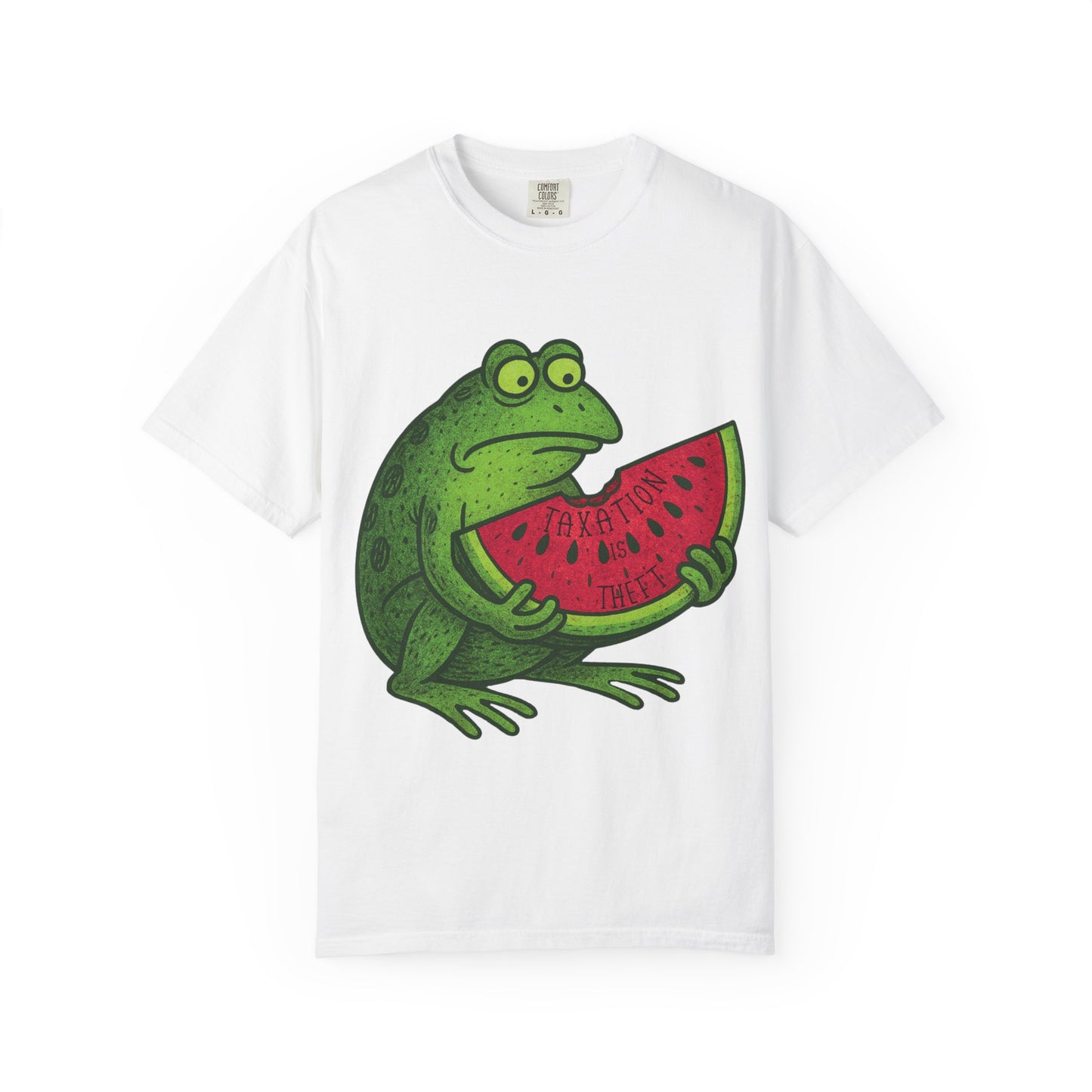 “Taxation Is Theft” Frog Tee – Watermelon Woes