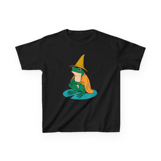 Frog Wizard on a Lilypad Kids T-Shirt