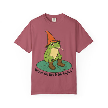 "Where the Hex is My Lighter?" – Wizard Frog Lilypad Tee