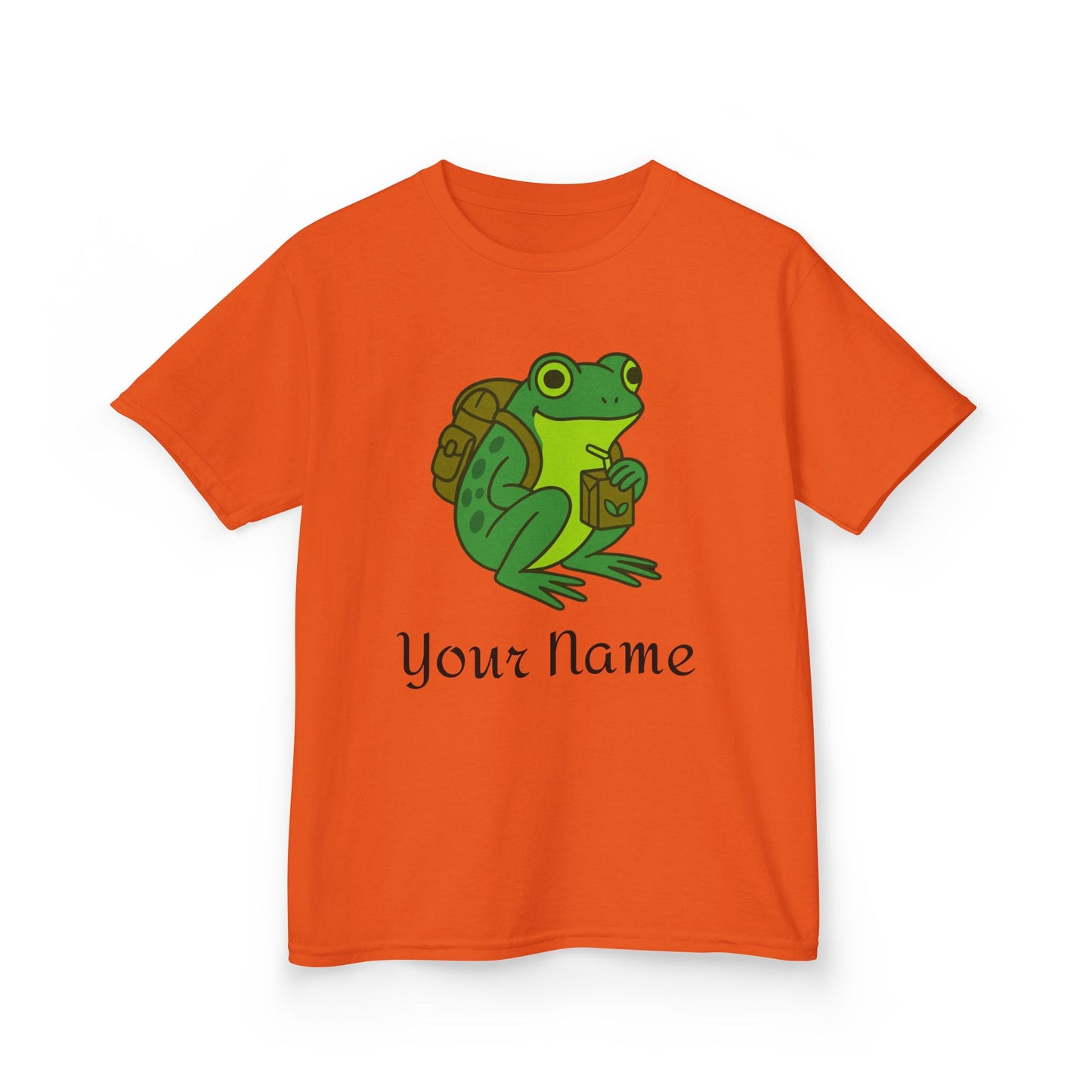 Personalized Green Frog Backpack & Juice Box Kids T-Shirt