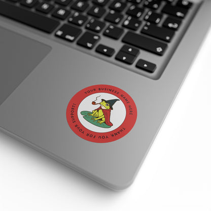 Custom Yellow Wizard Frog Thank You Sticker – Personalized Round Labels