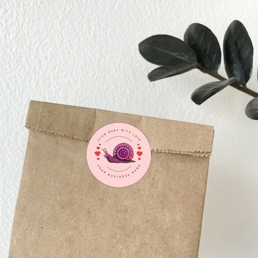 Slow Made with Love – Custom Snail Sticker Roll