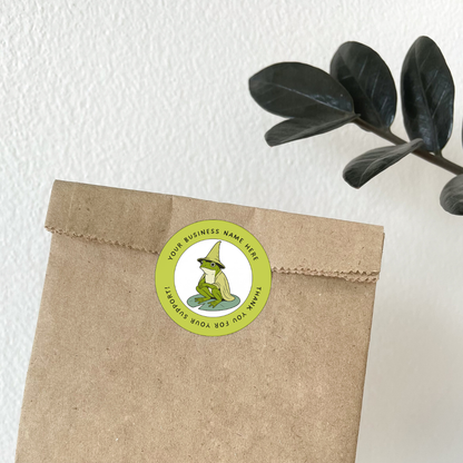 Custom Wizard Frog Thank You Sticker Roll