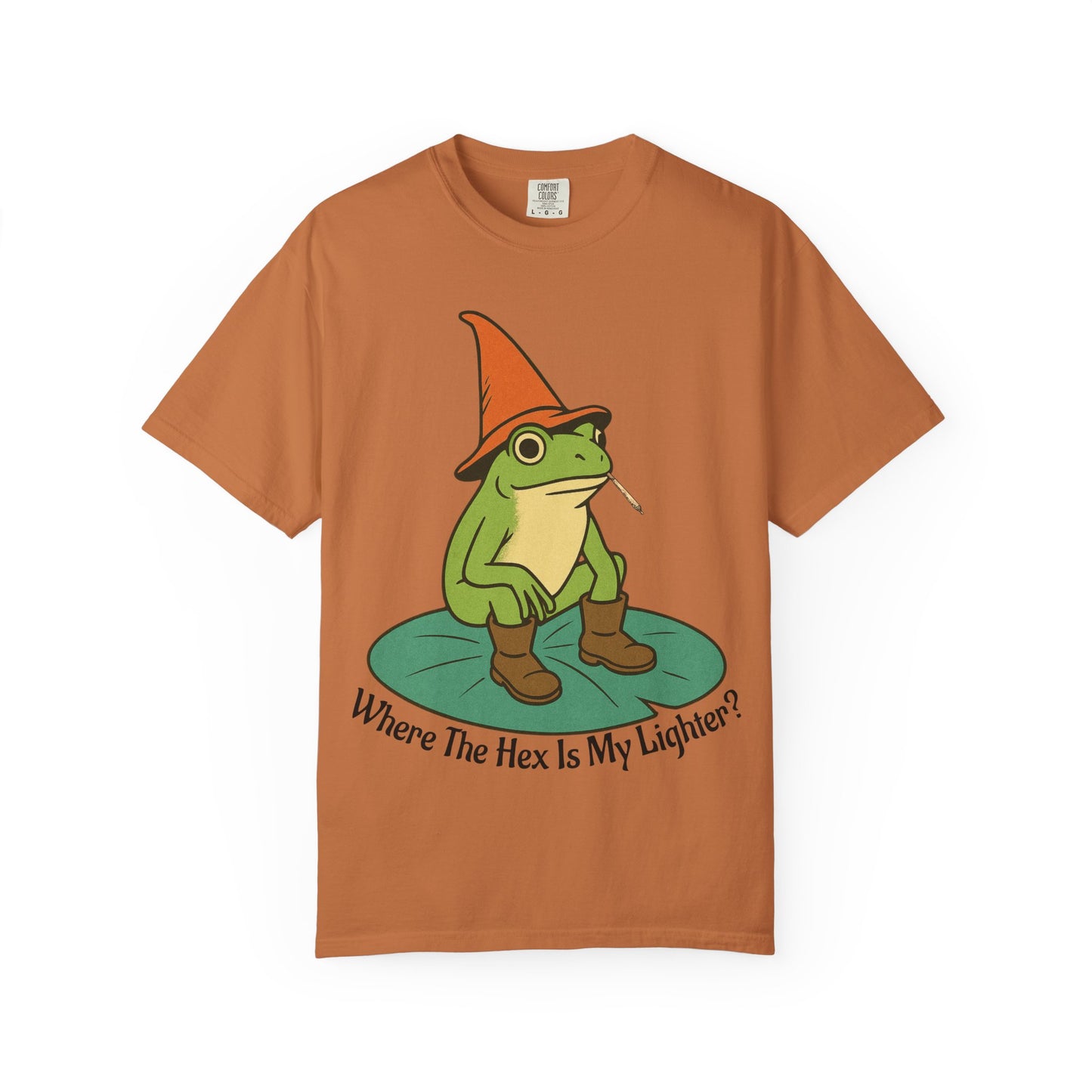 "Where the Hex is My Lighter?" – Wizard Frog Lilypad Tee