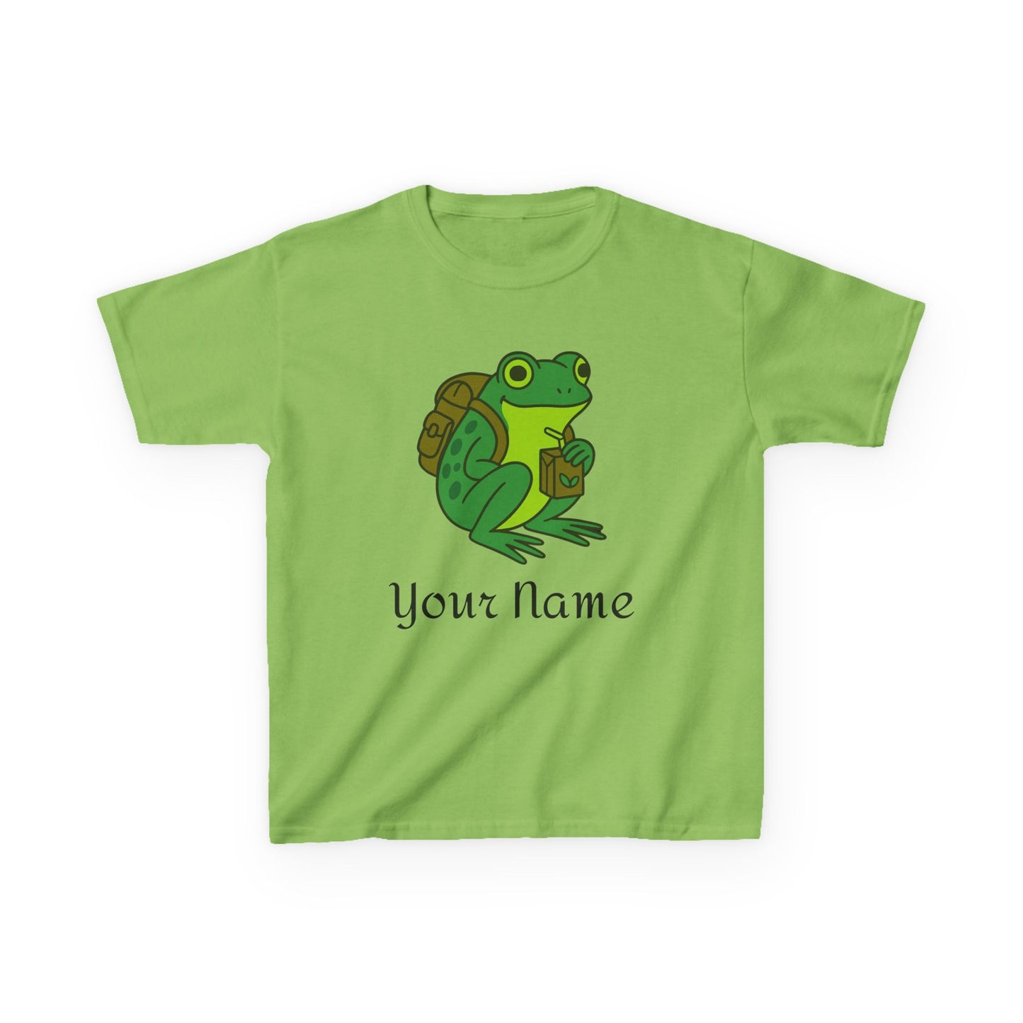 Personalized Green Frog Backpack & Juice Box Kids T-Shirt