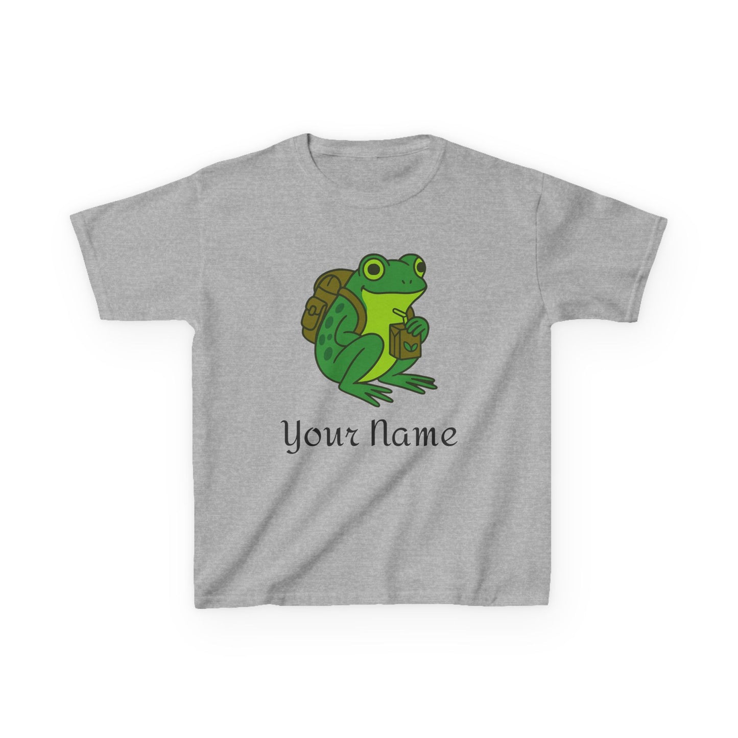 Personalized Green Frog Backpack & Juice Box Kids T-Shirt