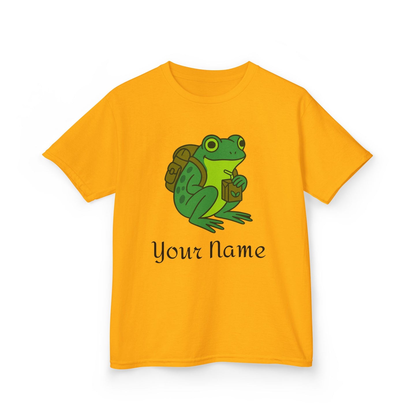 Personalized Green Frog Backpack & Juice Box Kids T-Shirt