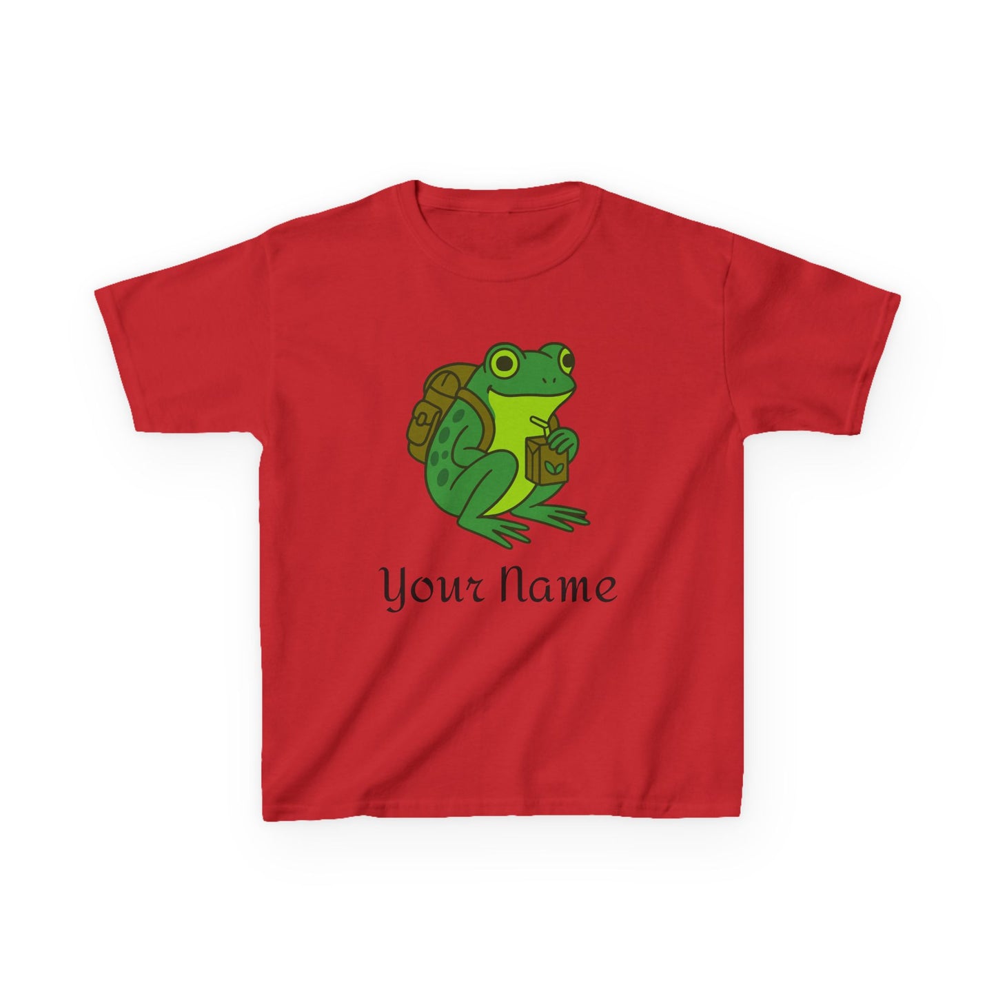 Personalized Green Frog Backpack & Juice Box Kids T-Shirt