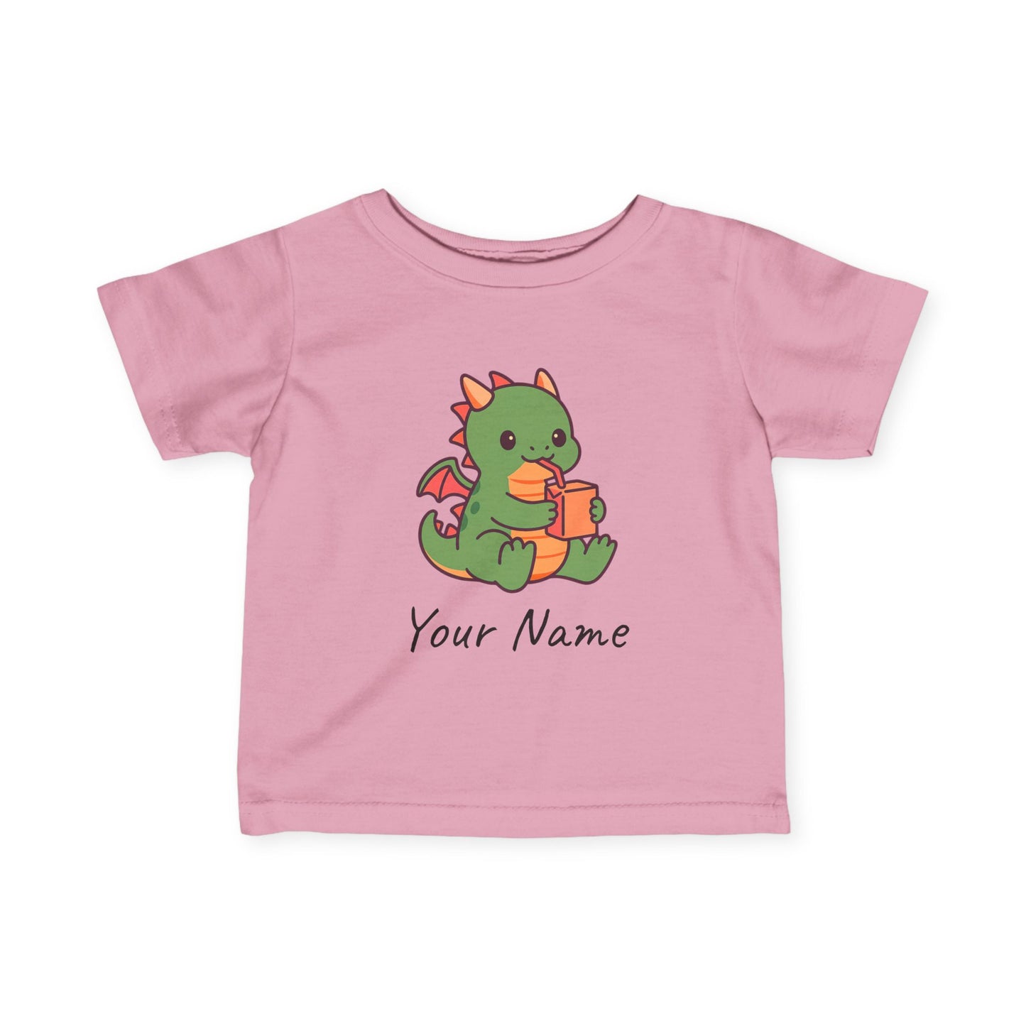 Personalized Cute Dragon & Juice Box Infant T-Shirt