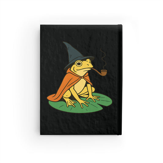 "The Lilypad Scribe" – Ruled Journal with Frog Wizard Design (5"x7")