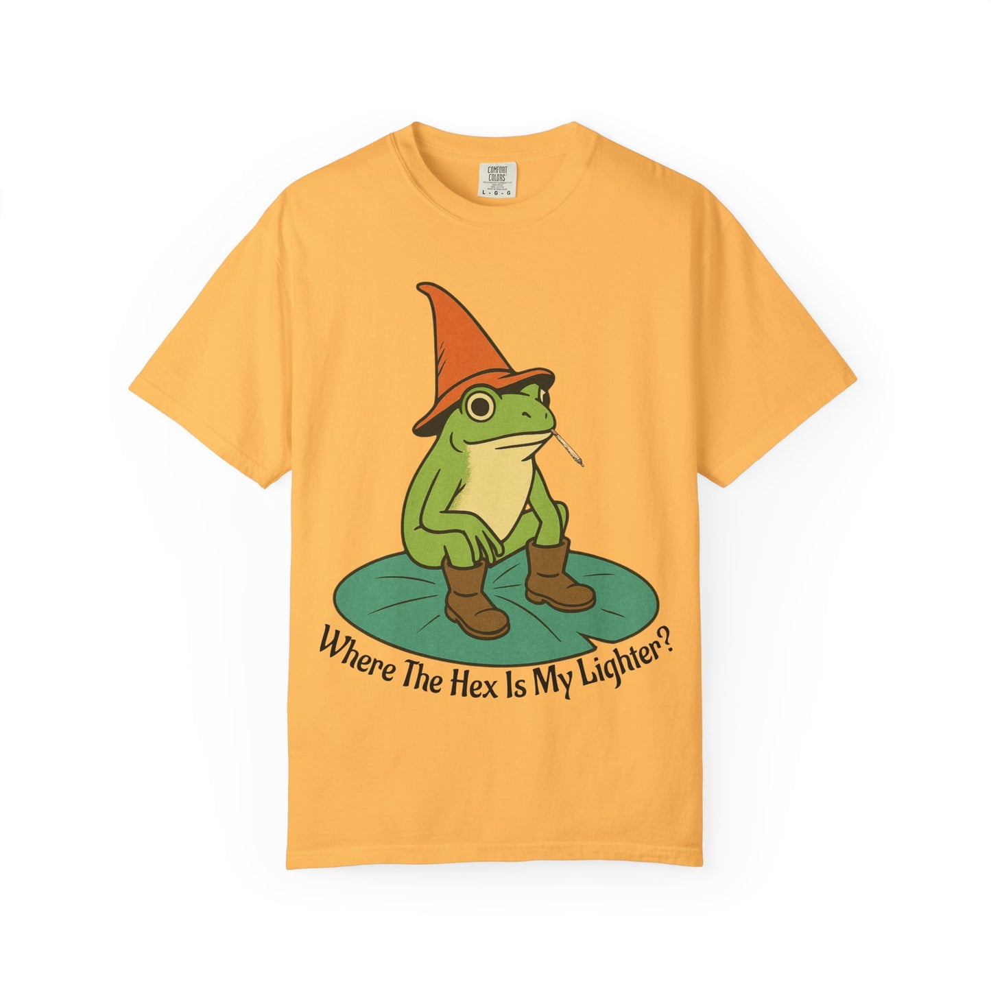 "Where the Hex is My Lighter?" – Wizard Frog Lilypad Tee