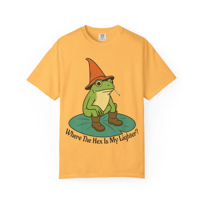 "Where the Hex is My Lighter?" – Wizard Frog Lilypad Tee
