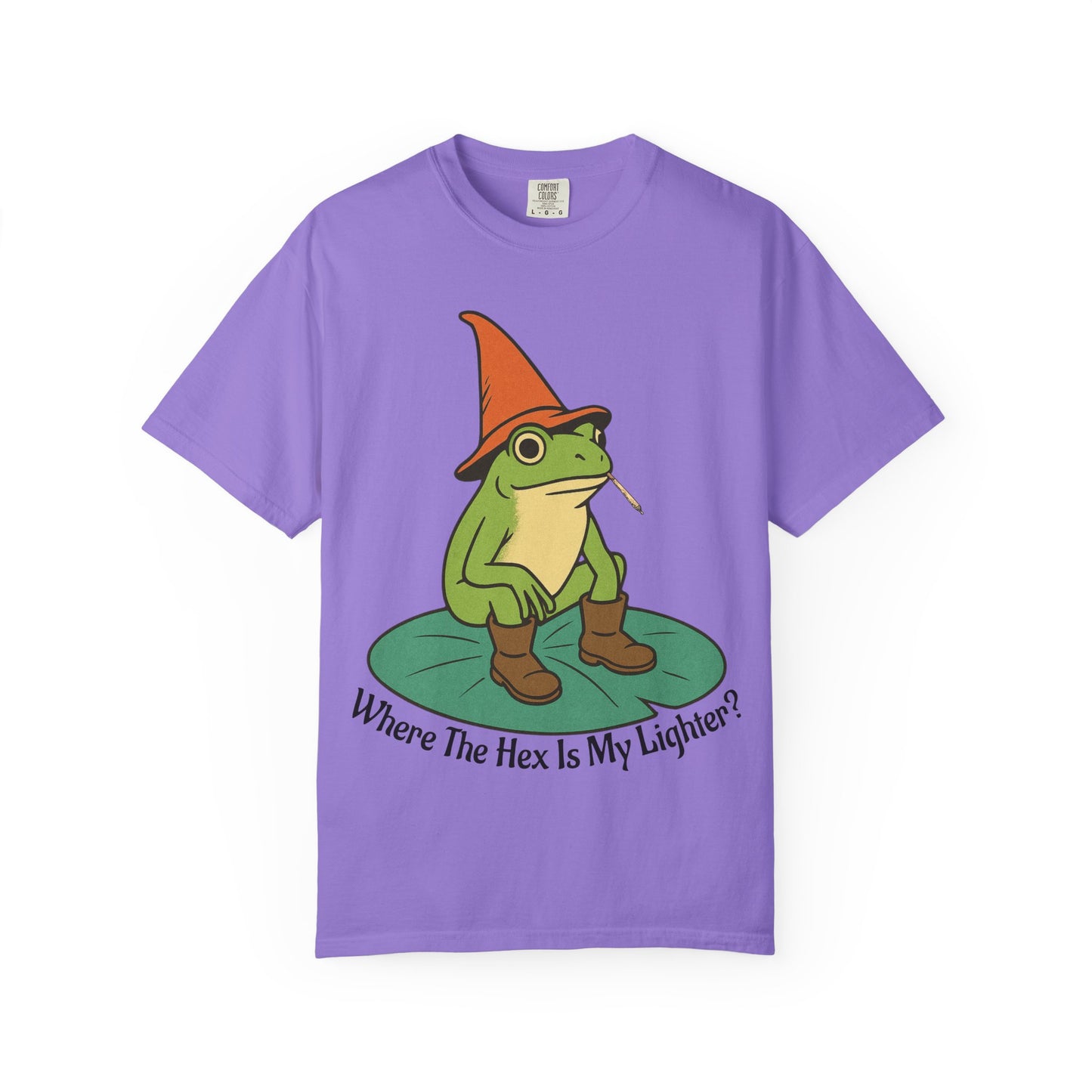 "Where the Hex is My Lighter?" – Wizard Frog Lilypad Tee