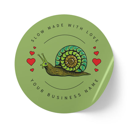“Slow Made with Love” Custom Snail Sticker Roll