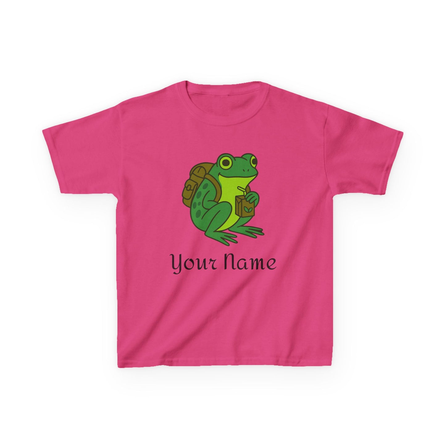 Personalized Green Frog Backpack & Juice Box Kids T-Shirt
