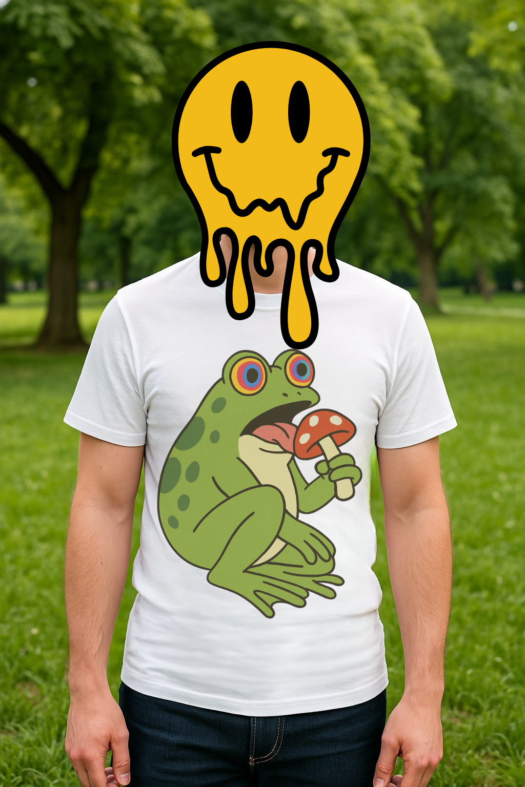 "Fungus Among Us" – Trippy Frog Mushroom T-Shirt