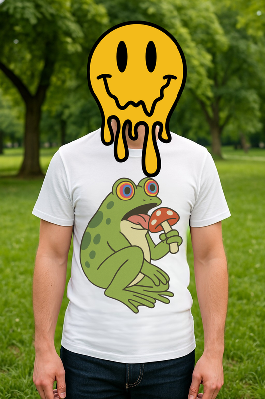 "Fungus Among Us" – Trippy Frog Mushroom T-Shirt