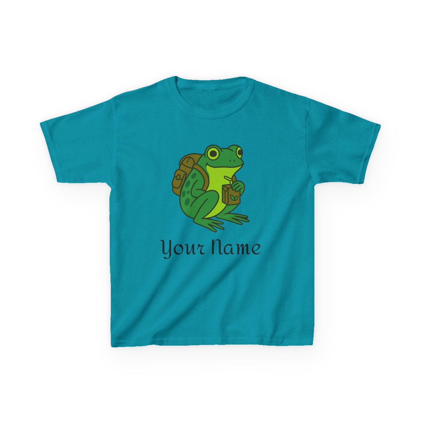 Personalized Green Frog Backpack & Juice Box Kids T-Shirt