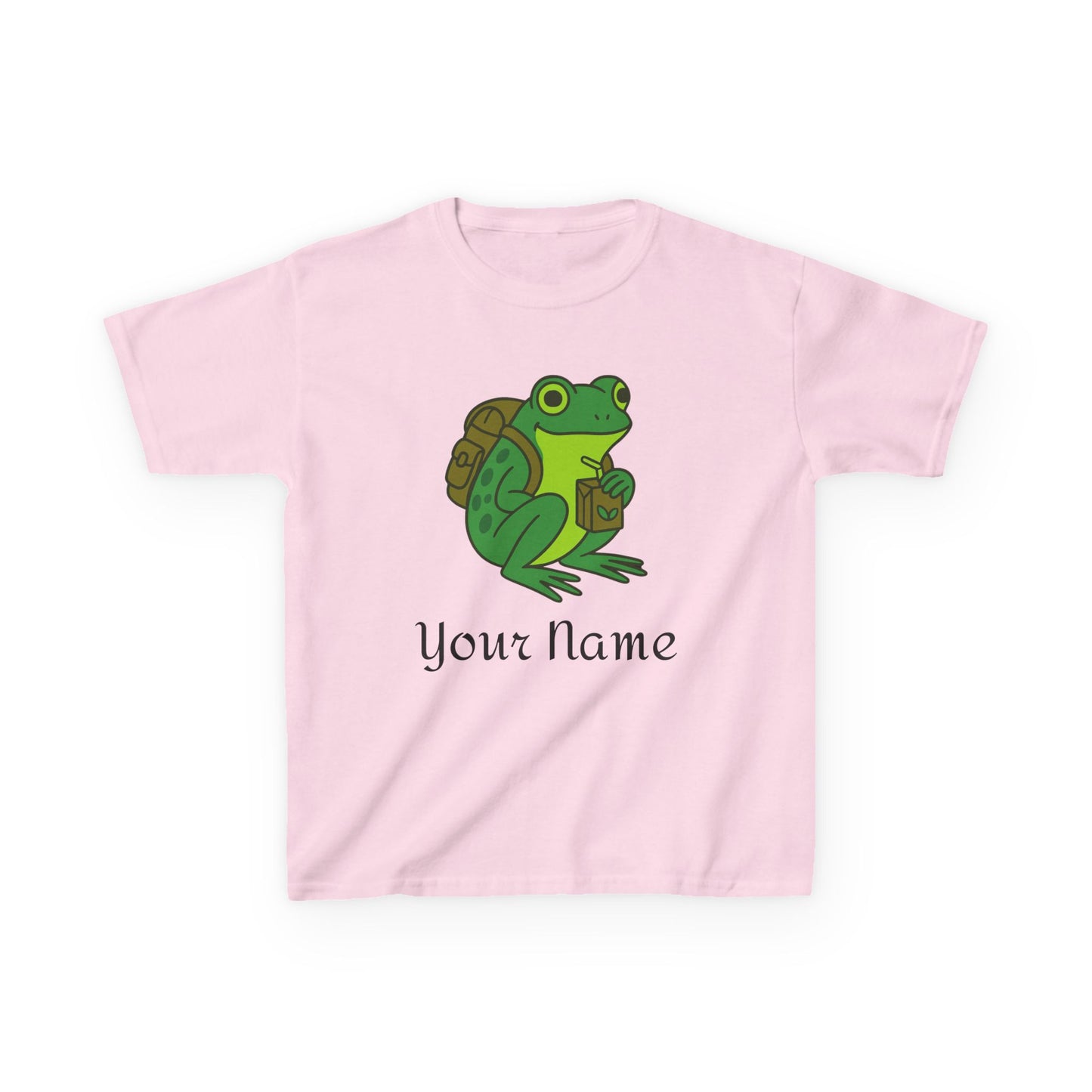 Personalized Green Frog Backpack & Juice Box Kids T-Shirt