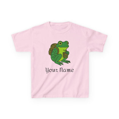 Personalized Green Frog Backpack & Juice Box Kids T-Shirt