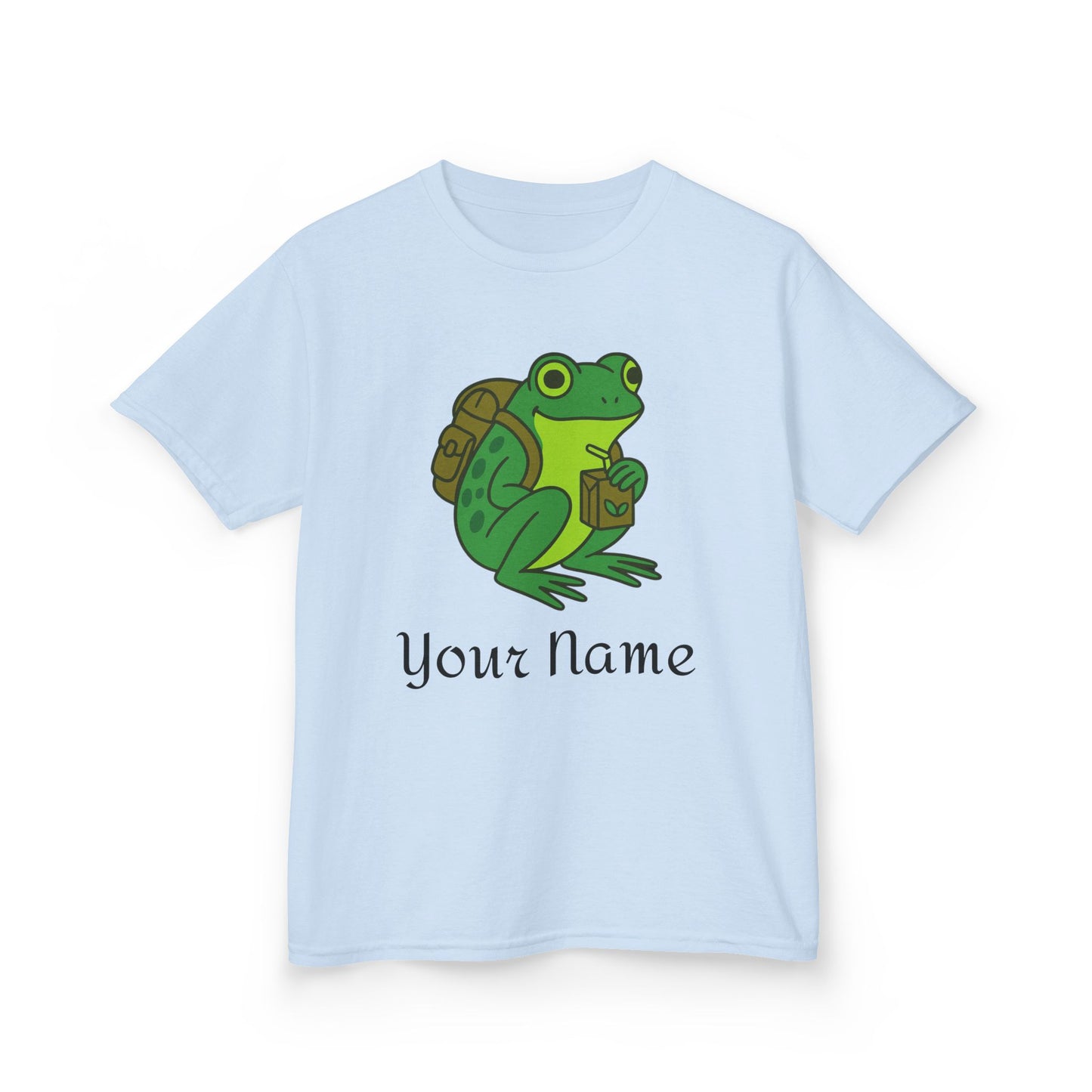 Personalized Green Frog Backpack & Juice Box Kids T-Shirt