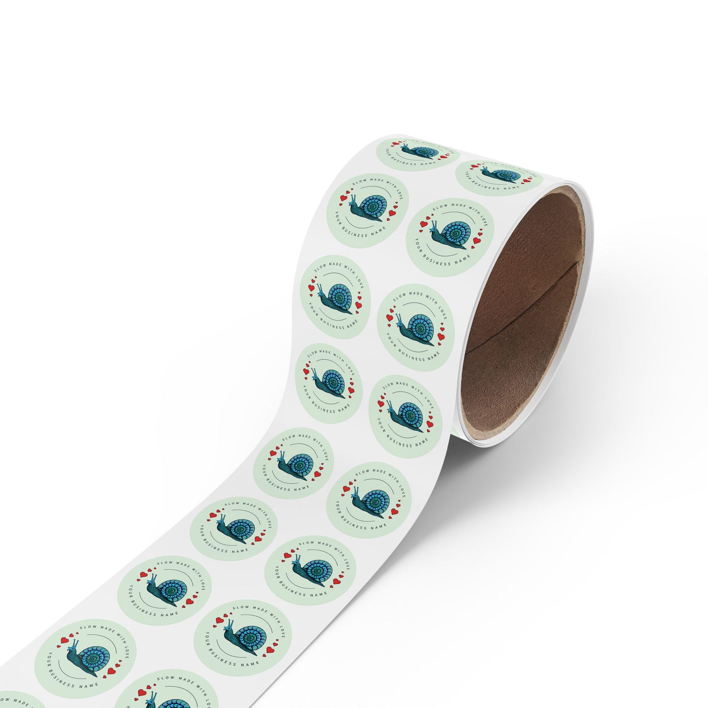 “Slow Made with Love” Personalized Sticker Roll – Blue Snail Labels