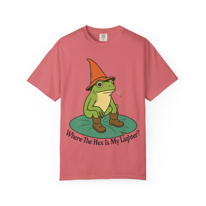 "Where the Hex is My Lighter?" – Wizard Frog Lilypad Tee