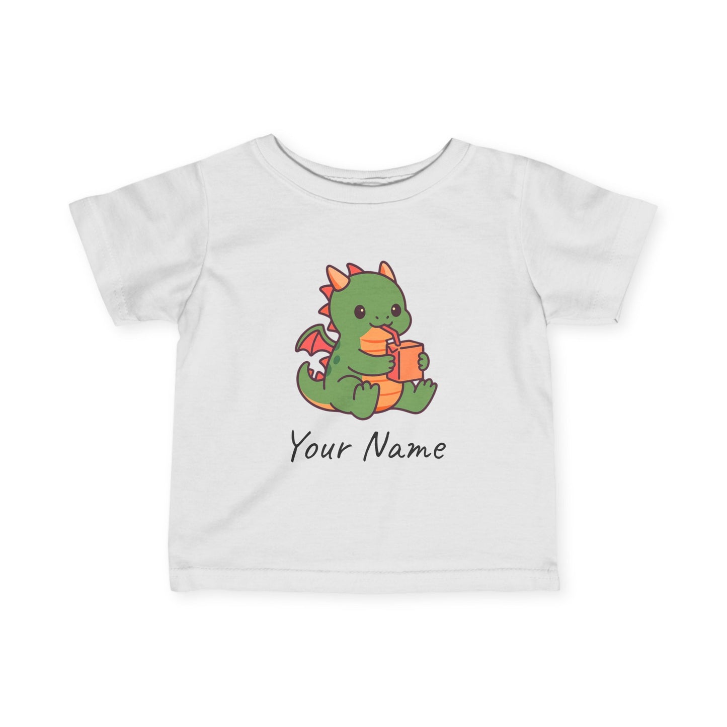 Personalized Cute Dragon & Juice Box Infant T-Shirt