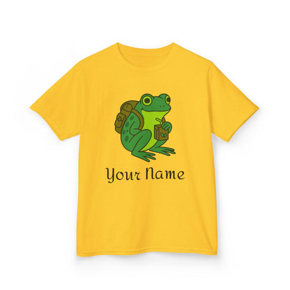 Personalized Green Frog Backpack & Juice Box Kids T-Shirt