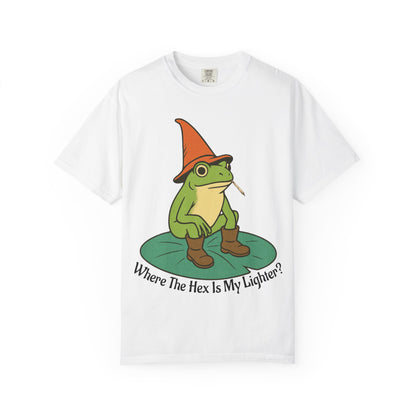 "Where the Hex is My Lighter?" – Wizard Frog Lilypad Tee