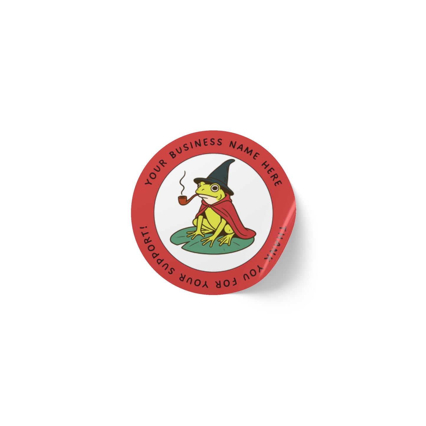Custom Yellow Wizard Frog Thank You Sticker – Personalized Round Labels