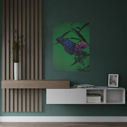 Stillness in Bloom – Blue Butterfly Photography Print