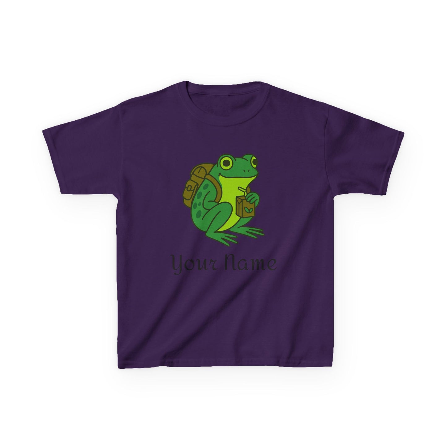Personalized Green Frog Backpack & Juice Box Kids T-Shirt