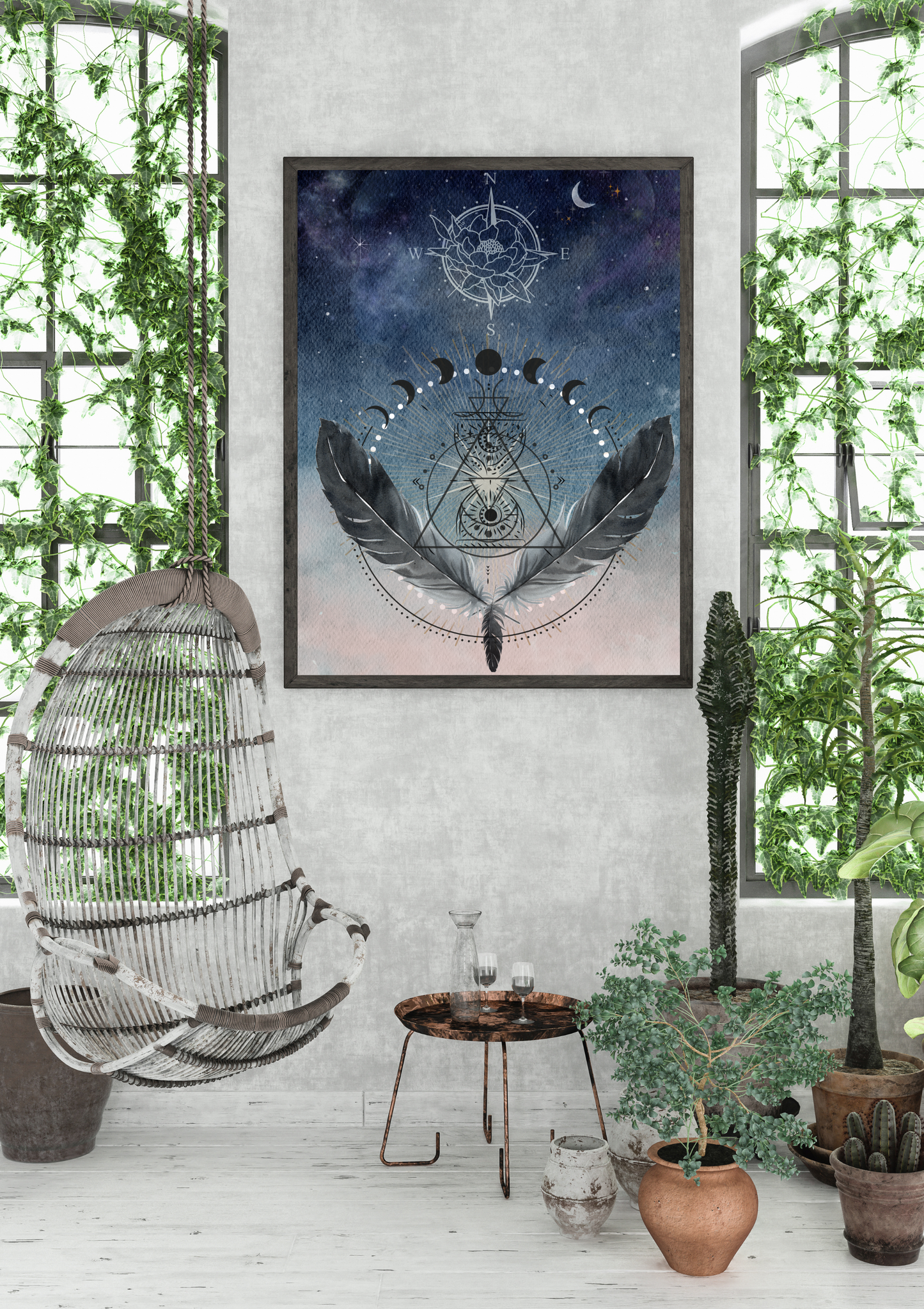 "Chart a Course" – 18x24 Digital Art Print 🌙🧭✨