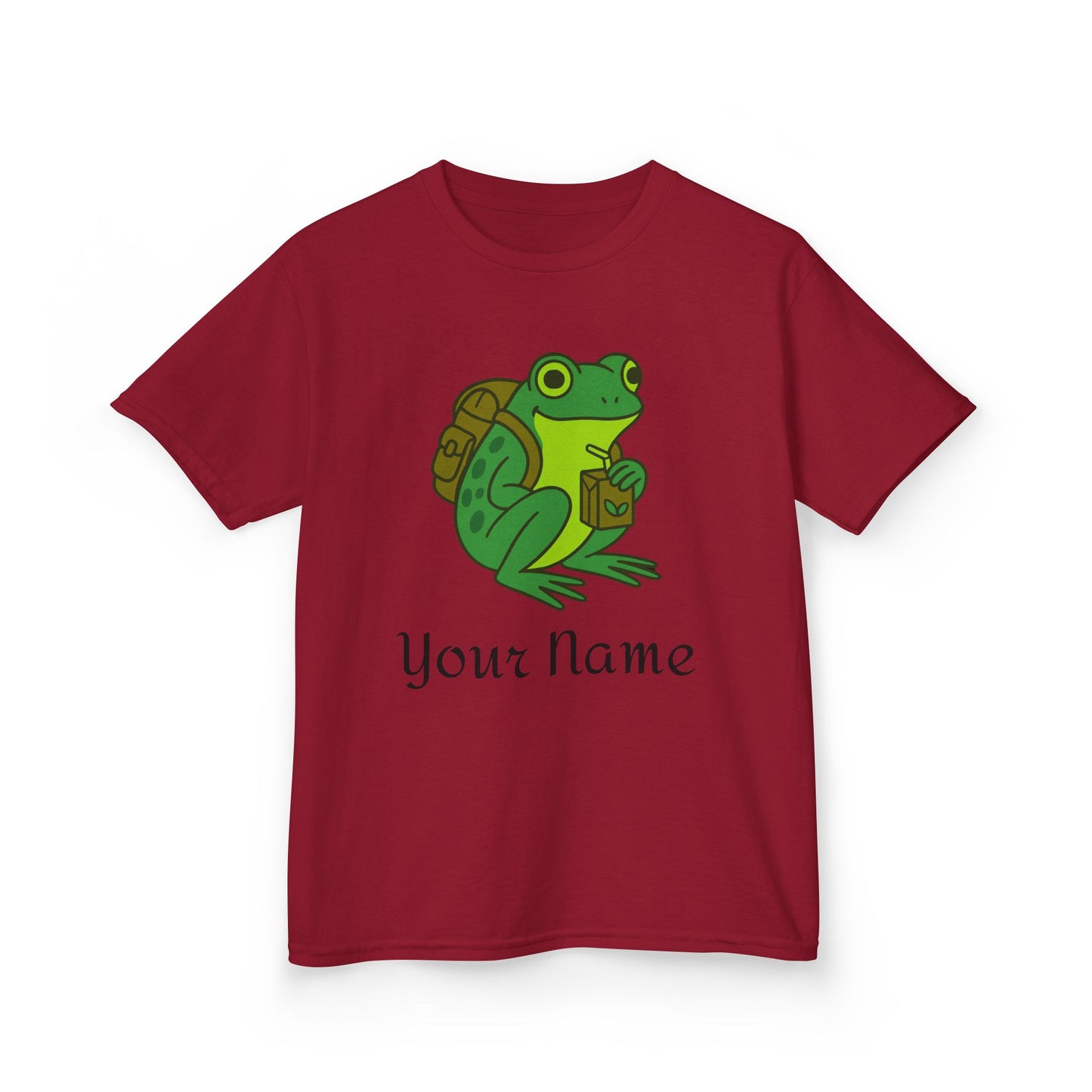 Personalized Green Frog Backpack & Juice Box Kids T-Shirt