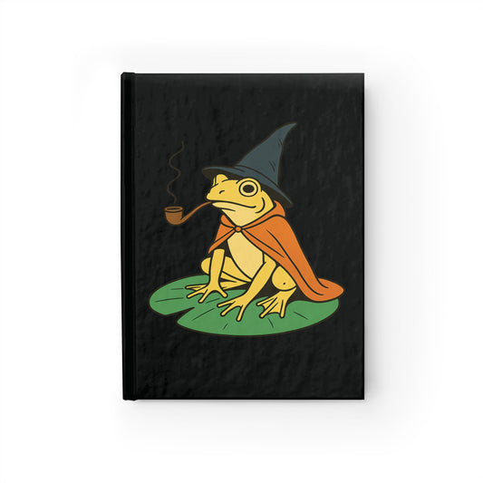 "The Lilypad Scribe" – Ruled Journal with Frog Wizard Design (5"x7")