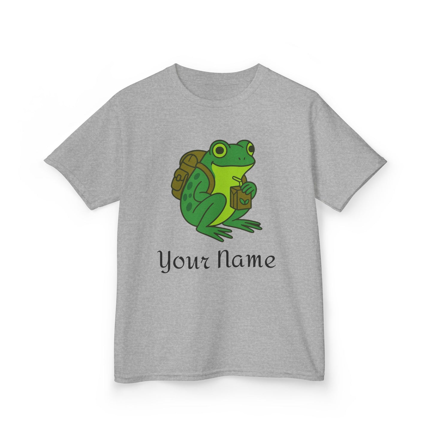 Personalized Green Frog Backpack & Juice Box Kids T-Shirt