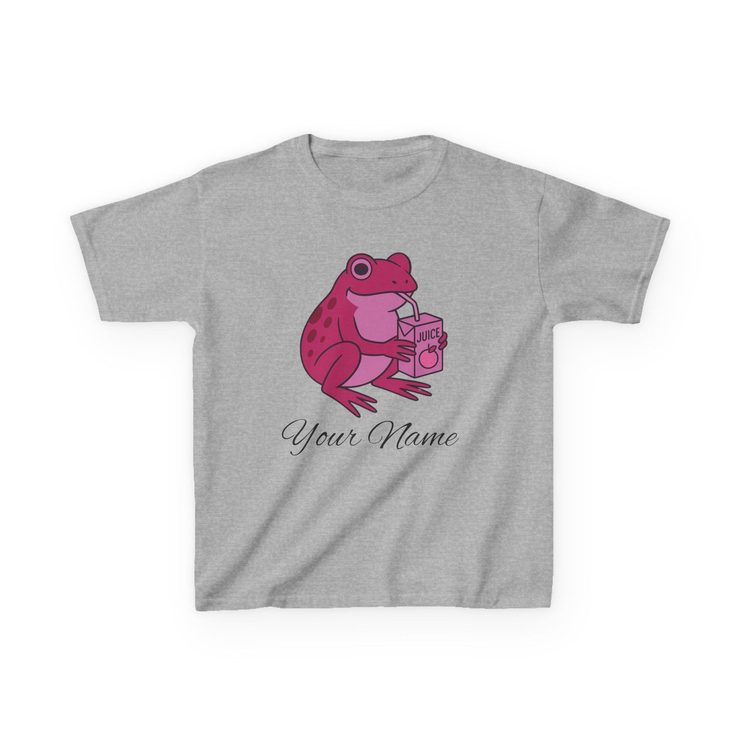Personalized Pink Frog & Juice Box Kids T-Shirt