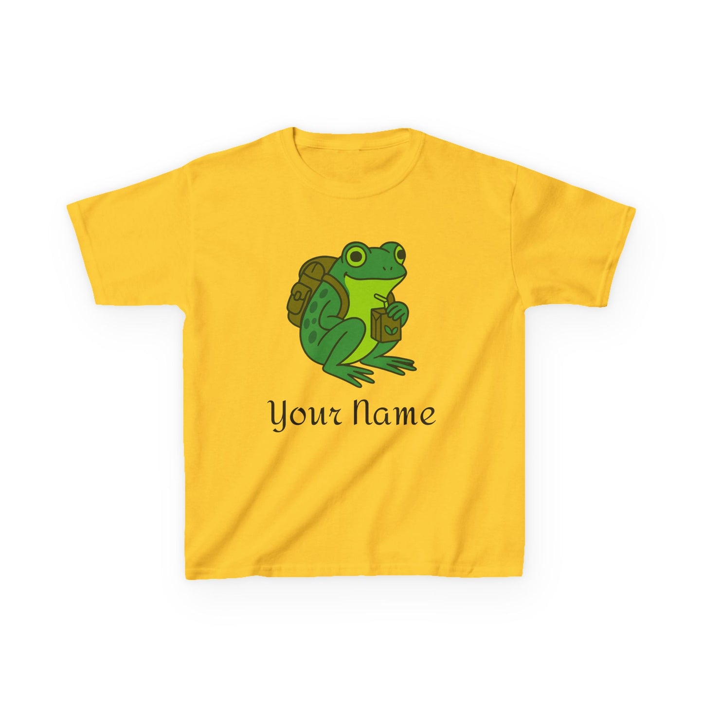 Personalized Green Frog Backpack & Juice Box Kids T-Shirt