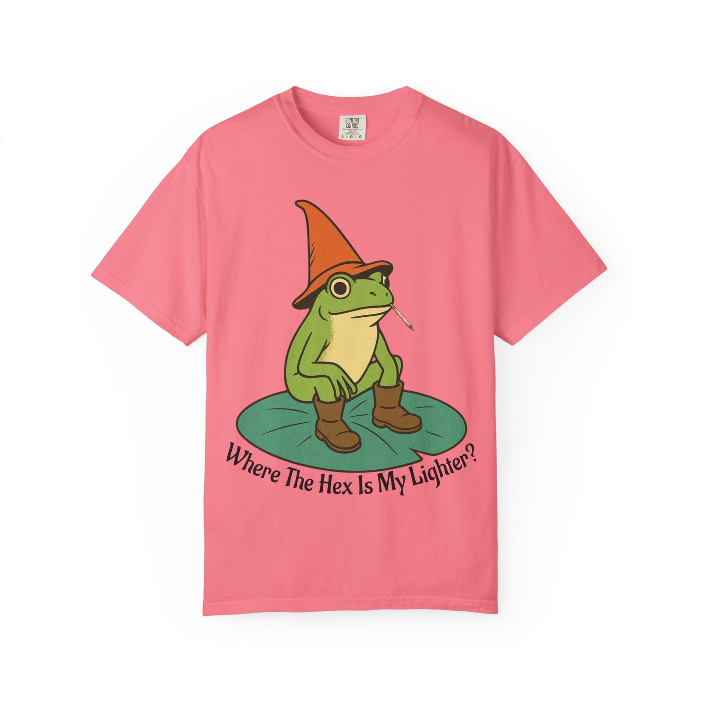 "Where the Hex is My Lighter?" – Wizard Frog Lilypad Tee