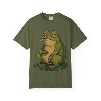 “Long Frog Day” – Grumpy Frog Smoking T-Shirt