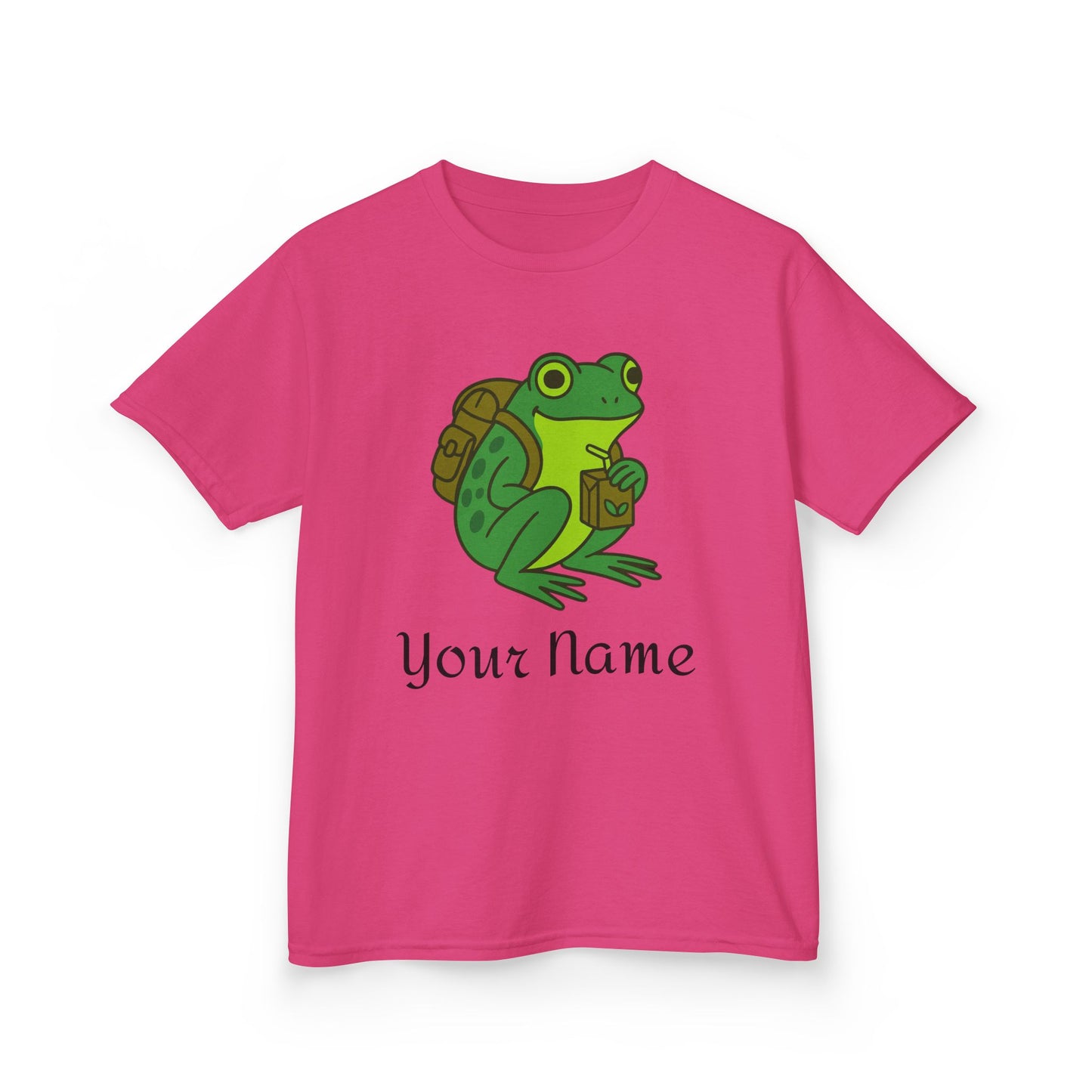 Personalized Green Frog Backpack & Juice Box Kids T-Shirt