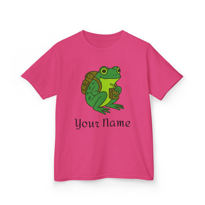 Personalized Green Frog Backpack & Juice Box Kids T-Shirt
