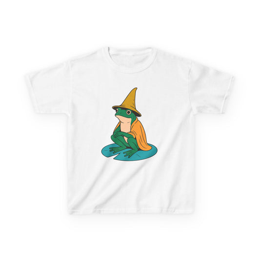 Frog Wizard on a Lilypad Kids T-Shirt