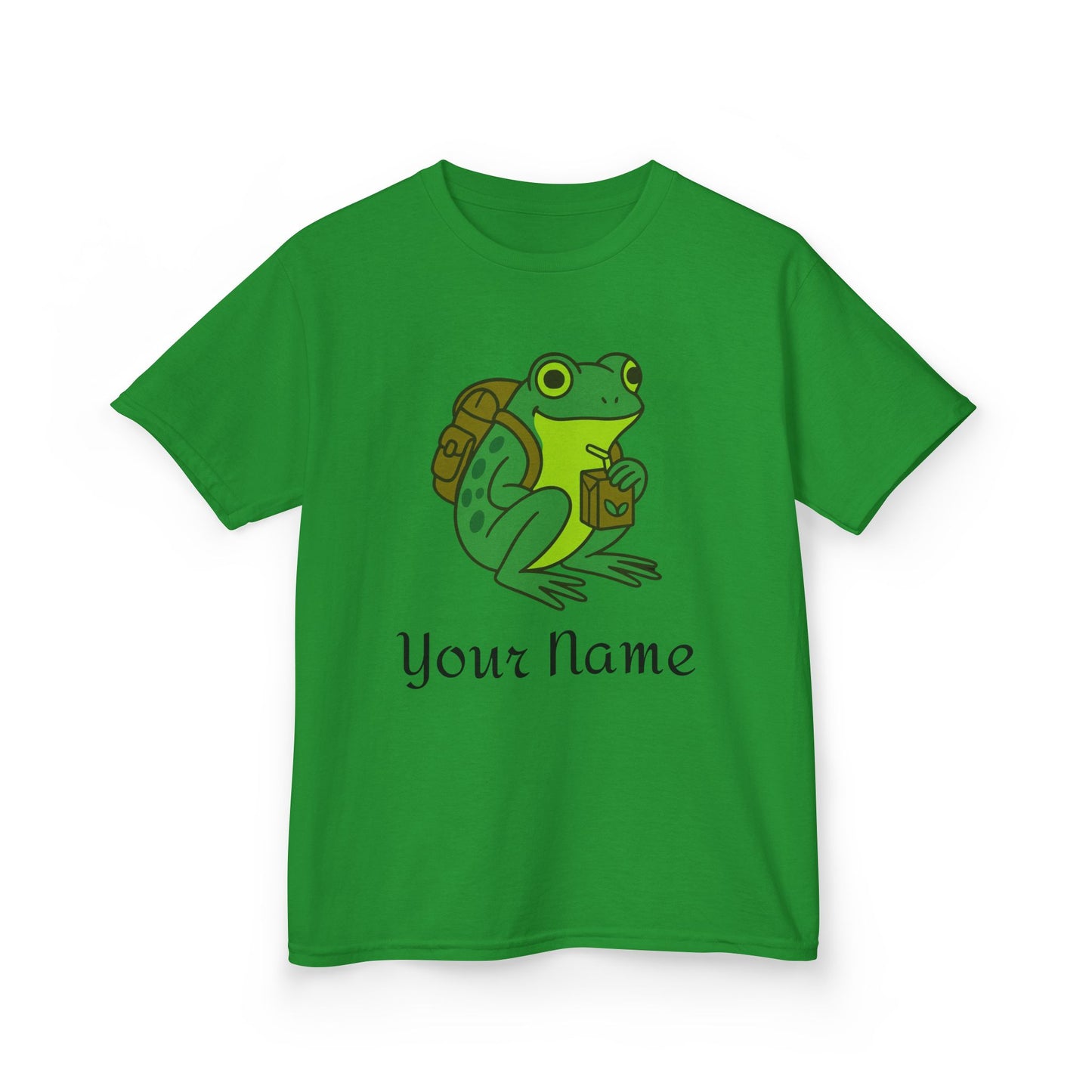 Personalized Green Frog Backpack & Juice Box Kids T-Shirt