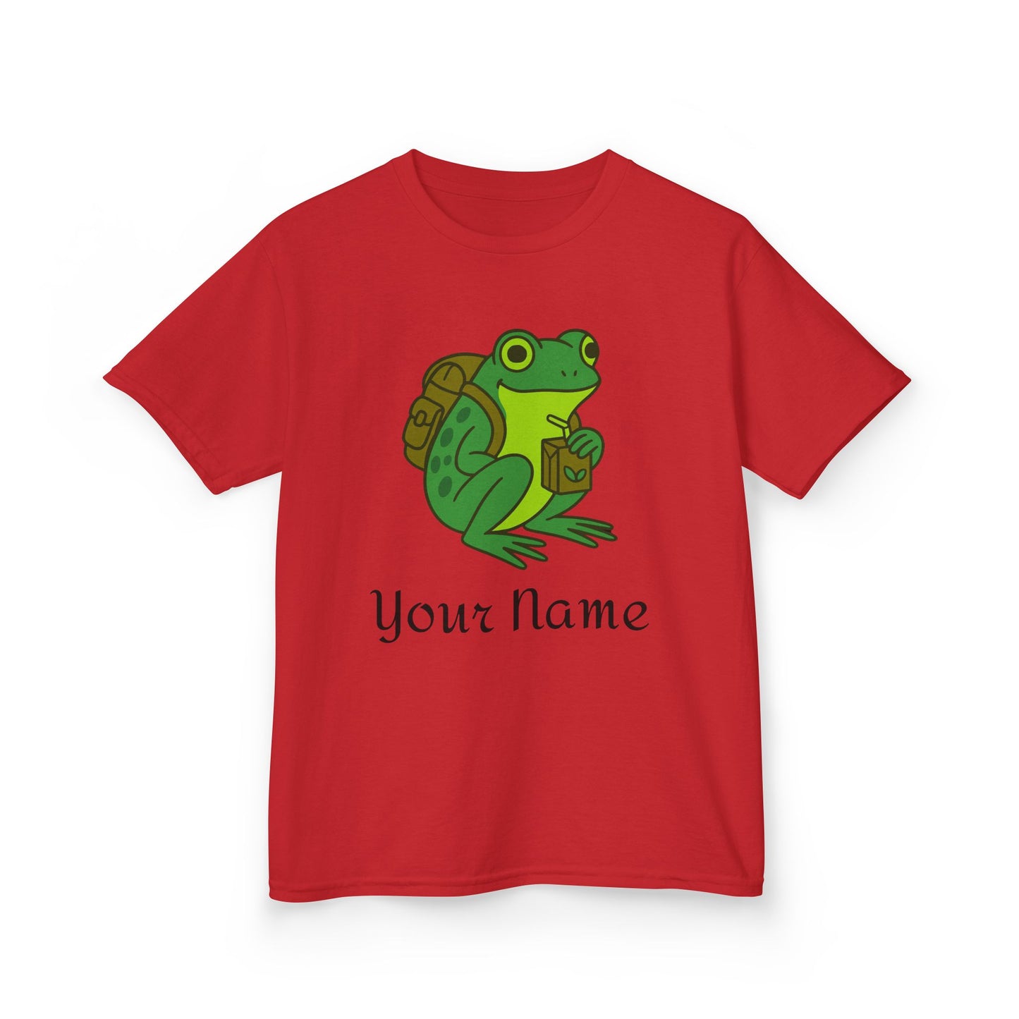 Personalized Green Frog Backpack & Juice Box Kids T-Shirt